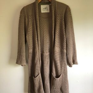 Free People EUC cotton crochet sweater